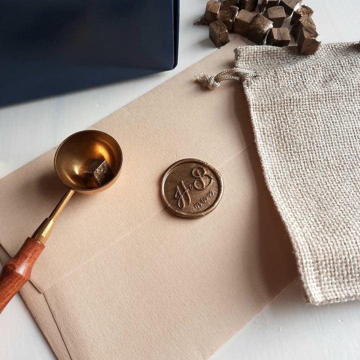 Anniversary Wax Stamp Gift Box with sealing wax beads