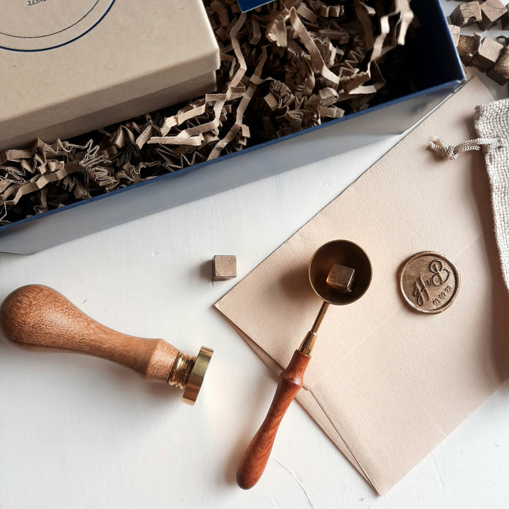 Anniversary Wax Stamp Gift Box with sealing wax beads