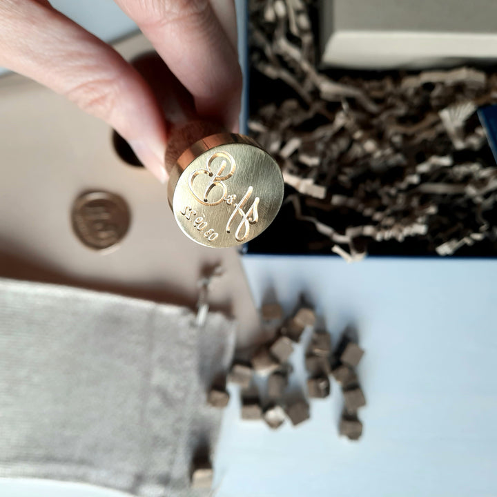 Anniversary Wax Stamp Gift Box with sealing wax beads