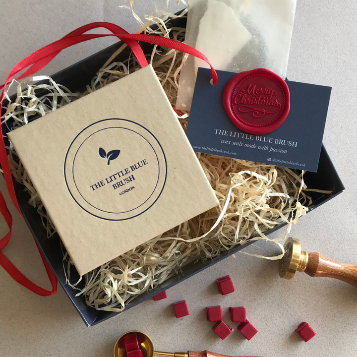 Christmas Edition- Custom 25mm Wax Stamp Gift Box with sealing wax beads