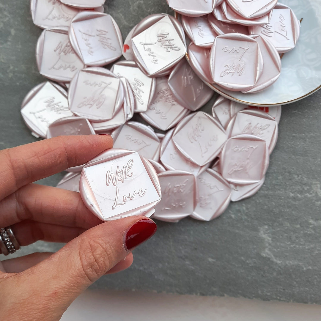 'With Love' Square Wax Seals - THE LITTLE BLUE BRUSH LONDON