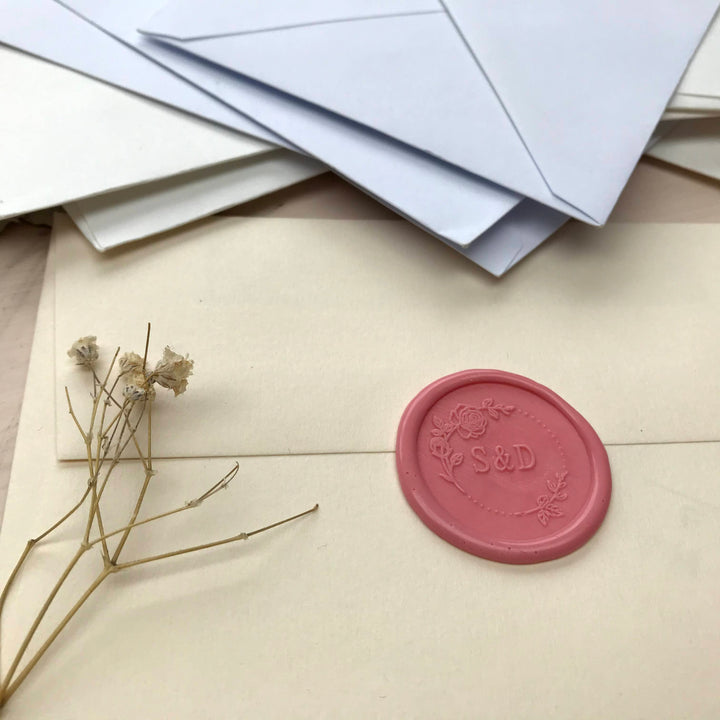 30MM  'Rose Garden’ Monogram STAMP ONLY - THE LITTLE BLUE BRUSH  