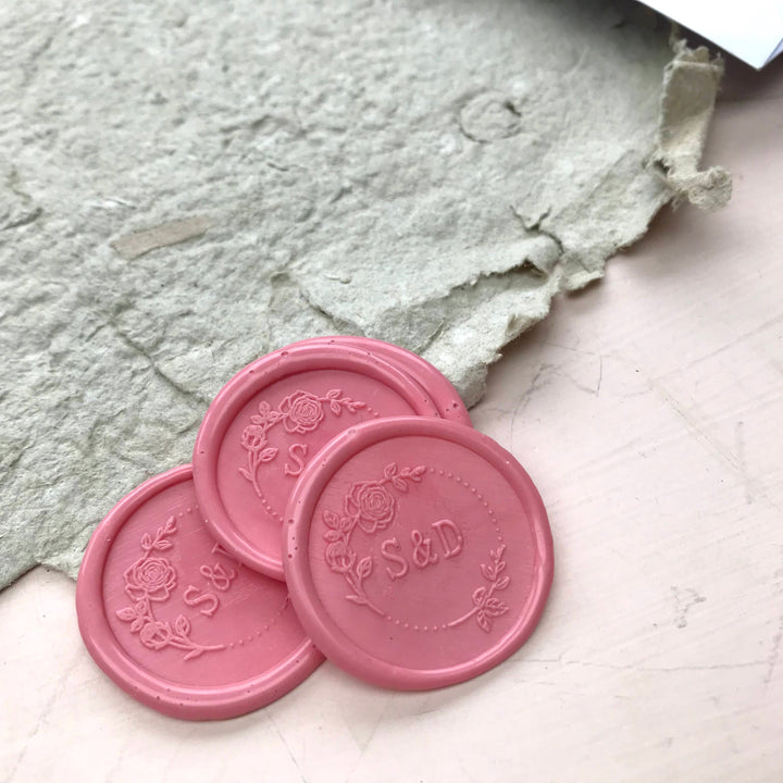 30MM  'Rose Garden’ Monogram STAMP ONLY - THE LITTLE BLUE BRUSH  