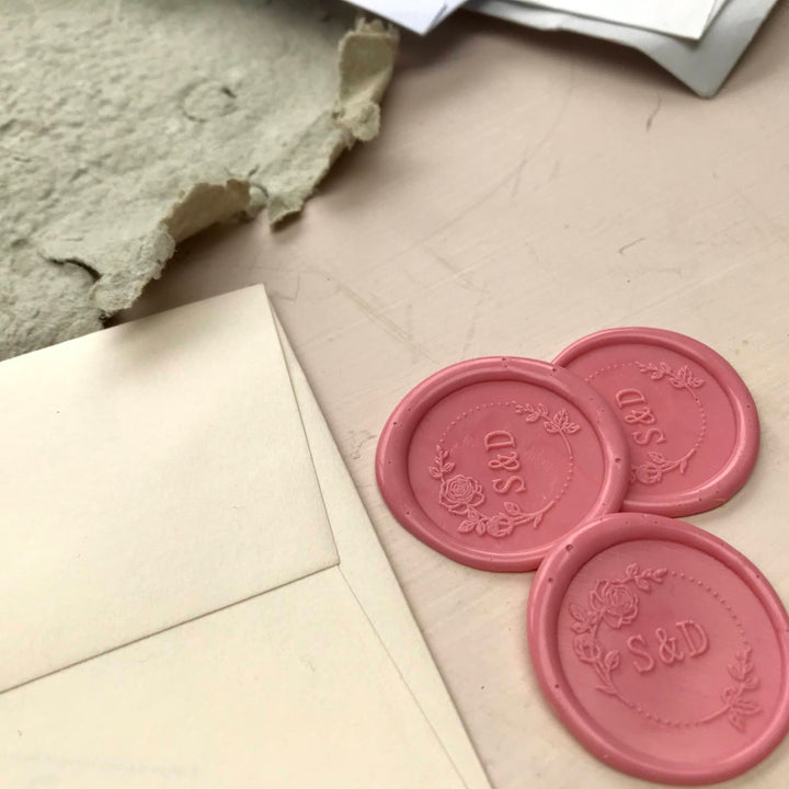 30MM  'Rose Garden’ Monogram STAMP ONLY - THE LITTLE BLUE BRUSH  