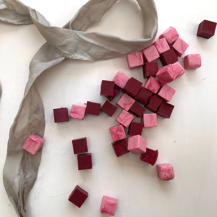 Wax beads for marbling- burgundy & pink - THE LITTLE BLUE BRUSH  