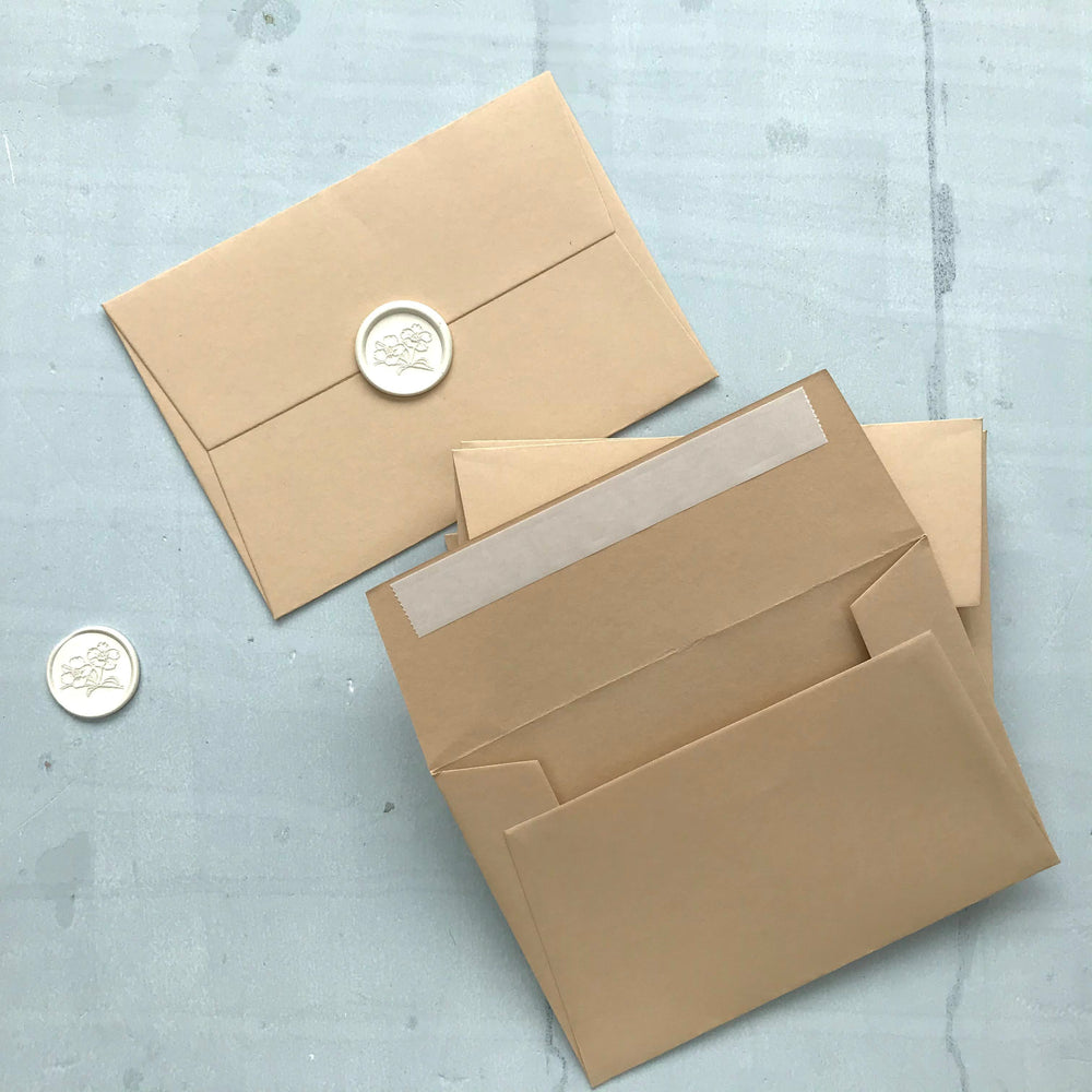 Pale Almond C6 Envelope - THE LITTLE BLUE BRUSH  