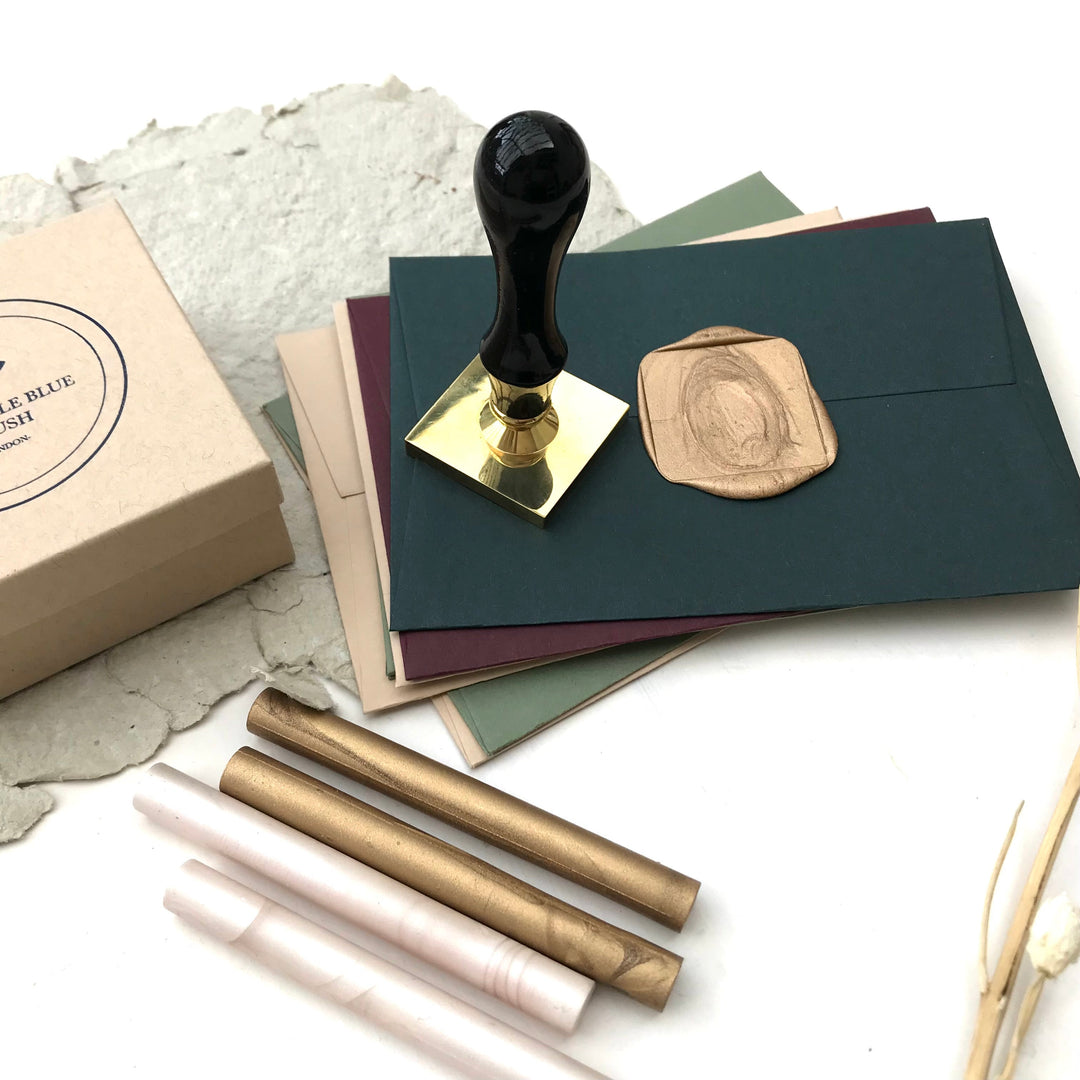 40mm Square Wax Stamp - THE LITTLE BLUE BRUSH LONDON