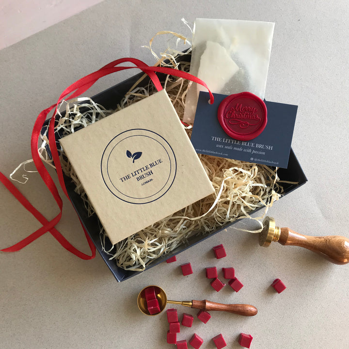 Christmas Edition- Custom 25mm Wax Stamp Gift Box with sealing wax beads