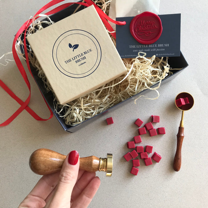 Christmas Edition- Custom 25mm Wax Stamp Gift Box with sealing wax beads