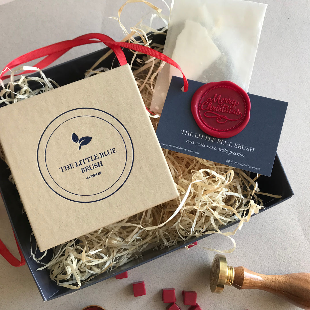 Christmas Edition- Custom 30mm Wax Stamp Gift Box with sealing wax beads