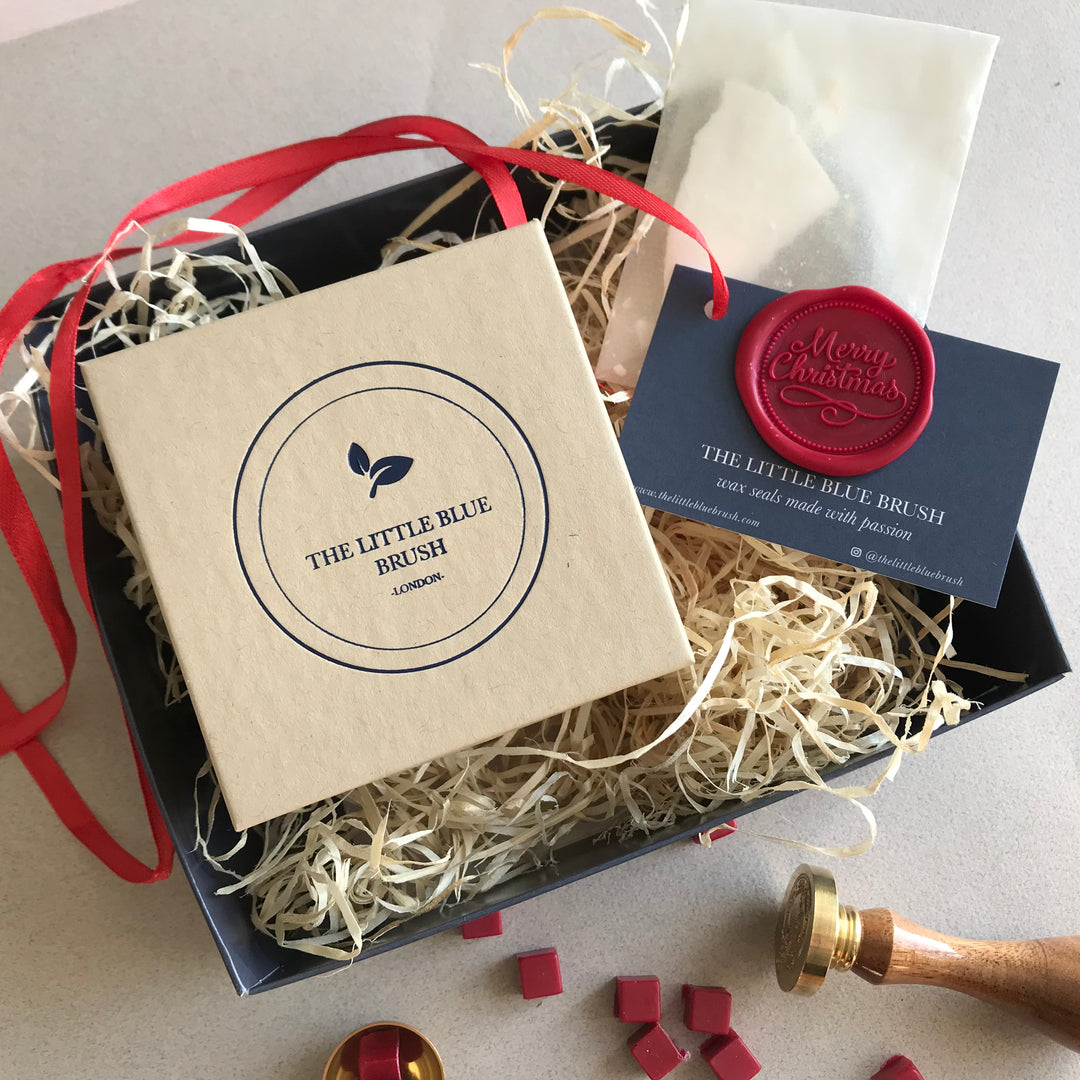 Christmas Edition- Custom 25mm Wax Stamp Gift Box with sealing wax beads