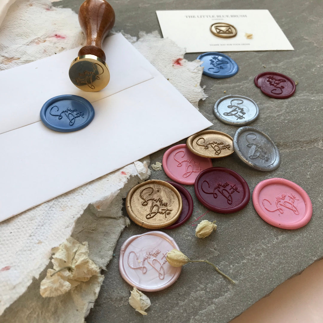 Save the Date Self - Adhesive Wax Seals - Various Colours - THE LITTLE BLUE BRUSH  